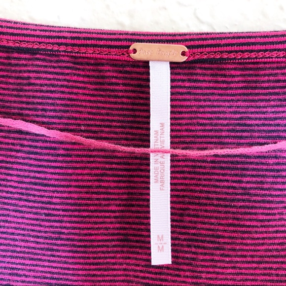 Free People | Red Striped Puff Long Sleeve Tee M - Picture 3 of 5